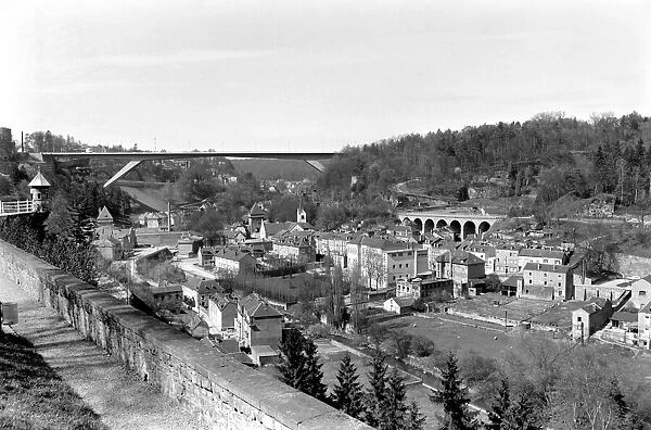 The view from The Passerelle Viaduct Luxembourg April 1975 75-2201-009