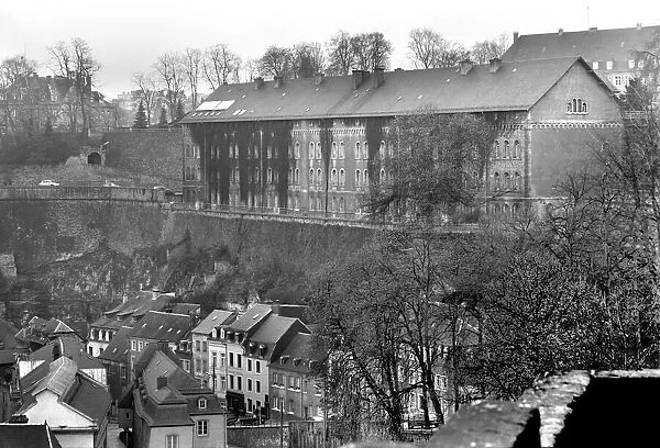 The view from The Passerelle Viaduct Luxembourg April 1975 75-2201-016 Luxembourg city is