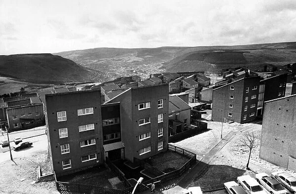 A view of part of the Penrhys housing estate with Tonypandy in the distance down