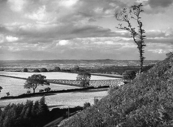 View across the plains of Cheshire, taken from Peckforton Hills, 23rd June 1960