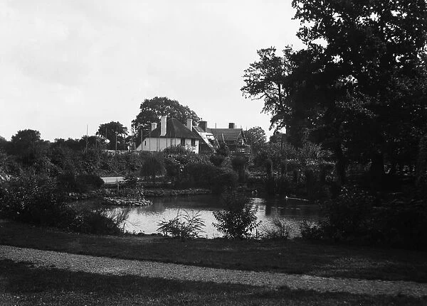 View of the pond in Beaconsfield. Circa 1931