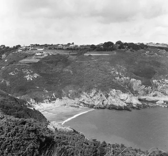 Framed Print : A view of Saints Bay on the island of Guernsey, Channel Islands. September 1965 Framed Print : A view of Saints Bay on the island of Guernsey, Channel Islands. September 1965