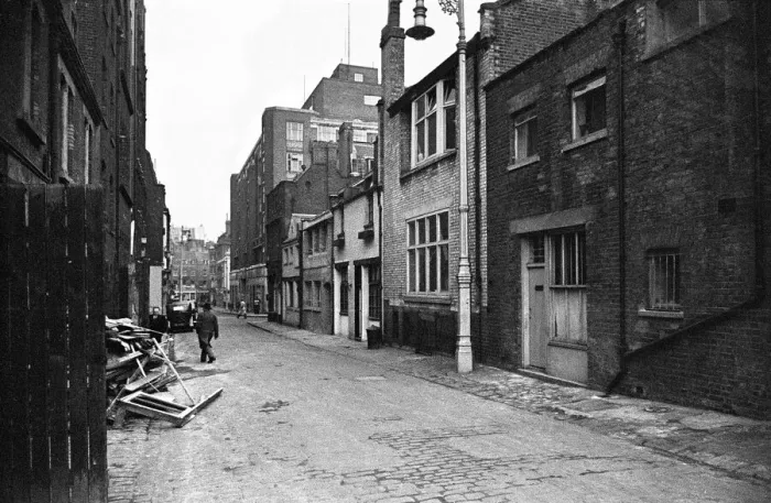 Framed Print : View along Shepherd Street in Mayfair, central London. Circa 1948 Framed Print : View along Shepherd Street in Mayfair, central London. Circa 1948
