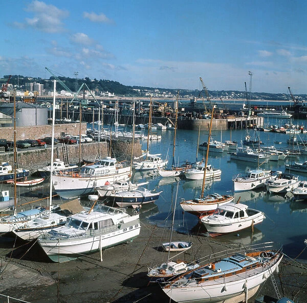 A view of St Hellier harbour on the island of Jersey, Channel Islands