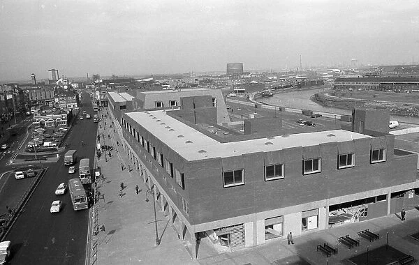 View of Stockton from the roof of the Swallow Hotel. 1973