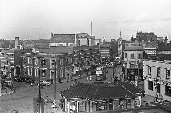 View of Surbiton High Street taken from the railway station. November 1938