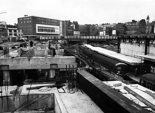 View from the temporary bridge over New Street Station looking towards the new Savoy