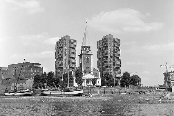 View across the Thames at Battersea. 21st August 1971