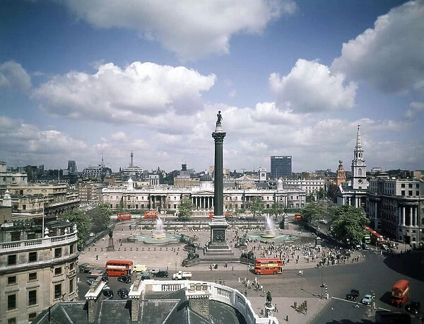 View of Trafalgar Square, London 1963