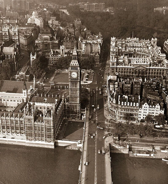 A view of Westminster bridge looking towards the Houses of parliament