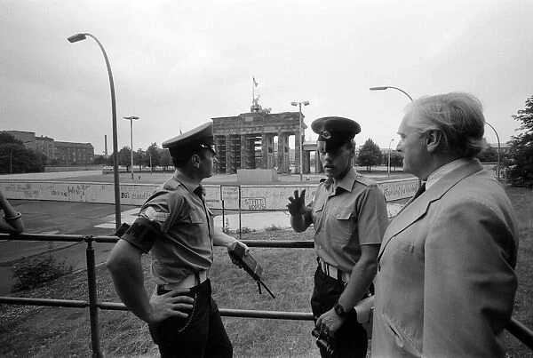 Views of the Berlin Wall, Germany. Pictured are Royal Military Police. 7th August 1986