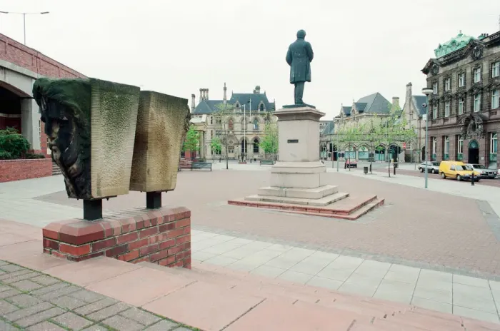 Framed Print : Views around a changing Middlesbrough, 18th May 1993. Exchange Square Framed Print : Views around a changing Middlesbrough, 18th May 1993. Exchange Square