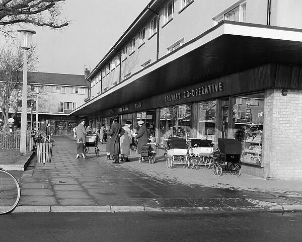 Views of Crawley, West Sussex. January 1961
