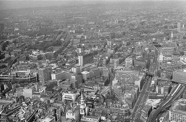 Views of London taken from a helicopter. 15th June 1969