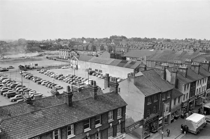 Framed Print : Views of the site of the Civic Centre, Reading, Berkshire. 20th May 1966 Framed Print : Views of the site of the Civic Centre, Reading, Berkshire. 20th May 1966