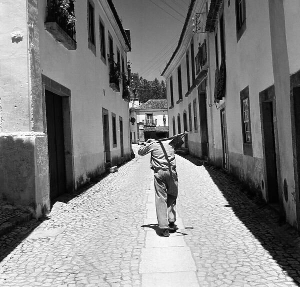 Views of the walled town of Obidos, Portugal. 9th June 1959