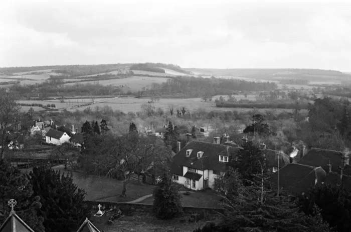 Framed Print : Village scenes in Chilham, Kent. 12th December 1961 Framed Print : Village scenes in Chilham, Kent. 12th December 1961