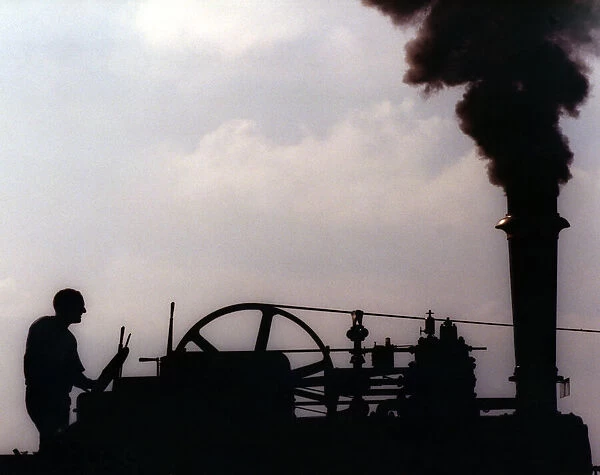 A vintage traction engine getting steamed up on 22nd September 1998