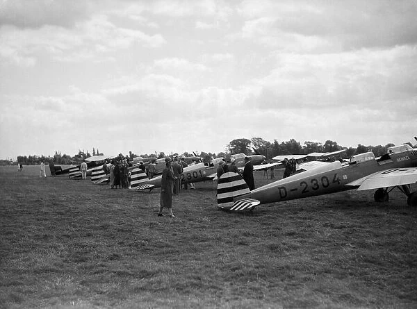 Visit of continental pilot owners to Hanworth. View of the German machines at Hanworth