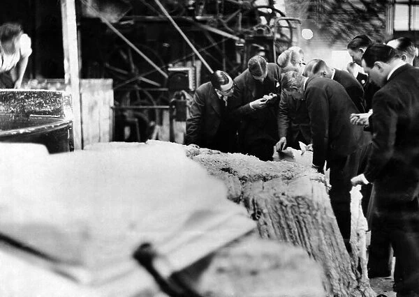 Visitors to the Aylesford Paper Mills, near Maidstone, Kent