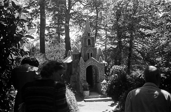 Visitors to The Little Chapel, Les Vauxbelets, St Andrews, Guernsey