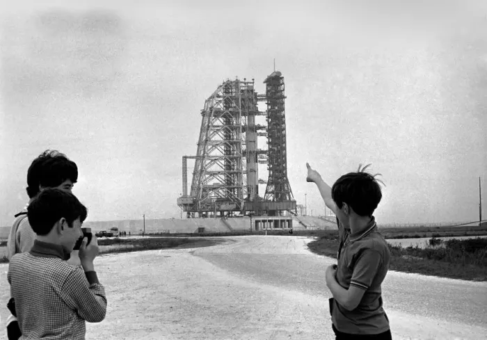 Framed Print : Visitors at NASA Space Station in Florida, U. S. A a few hours before Apollo 12 blasted off Framed Print : Visitors at NASA Space Station in Florida, U. S. A a few hours before Apollo 12 blasted off