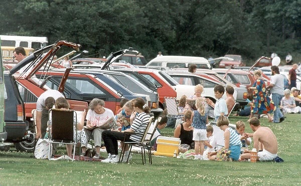 Visitors relaxing at Kirkleatham agricultural Show. 4th August 1991