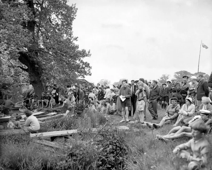 Framed Print : Visitors watching the sports held at County Camp and Sea Scouts meet in Packington Park