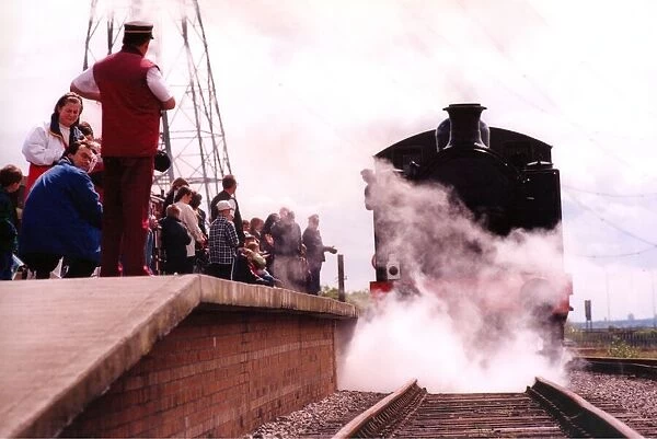 Visitors wath the steam trains in action at the Stephenson Railway Museum, Silverlink