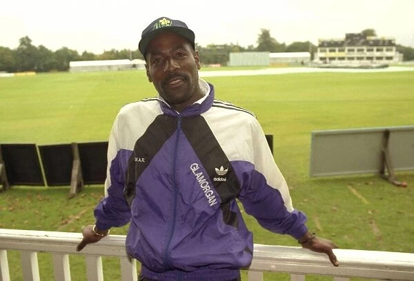 Viv Richards smiling during interview at cricket ground 17  /  09  /  1993