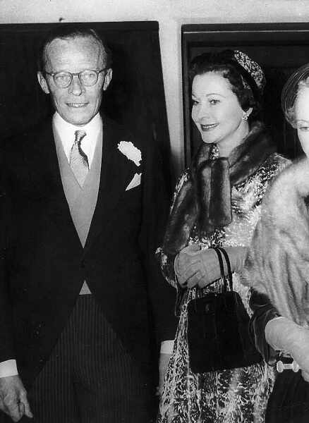 Vivien Leigh Actress with her ex-husband Leigh Holman at the wedding of their daughter