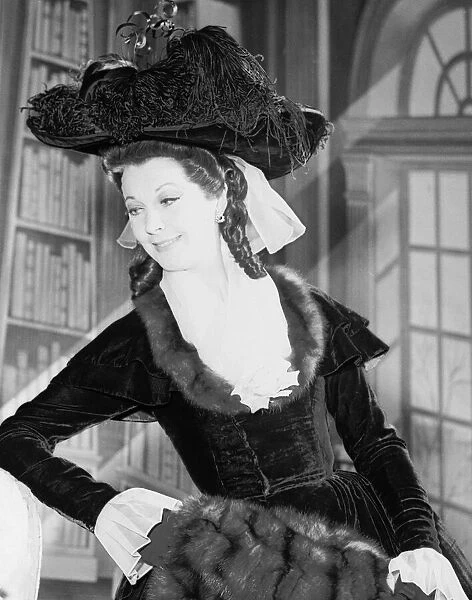Vivien Leigh seen here dressed in period costume, attending a rehearsal at Her