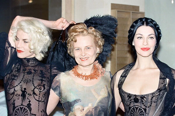 Vivienne Westwood at a showing of her fashion collection at Tall Orders, Soho, London