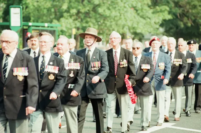 Framed Print : VJ Day Anniversary, Parade to Cenotaph, Middlesbrough, Sunday 20th August 1995 Framed Print : VJ Day Anniversary, Parade to Cenotaph, Middlesbrough, Sunday 20th August 1995