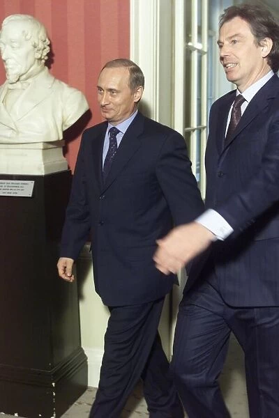 Vladimir Putin Russian president and Tony Blair April 2000