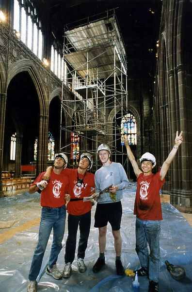 Volunteer Cleaners at Manchester Cathedral, 31st August 1994