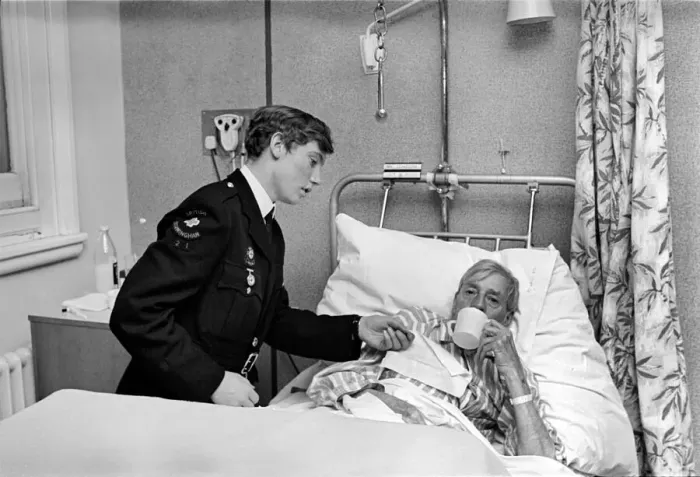 Framed Print : Volunteer Labour in Hospitals. 15 year old Grammar schoolboy Robert Newport of Framed Print : Volunteer Labour in Hospitals. 15 year old Grammar schoolboy Robert Newport of