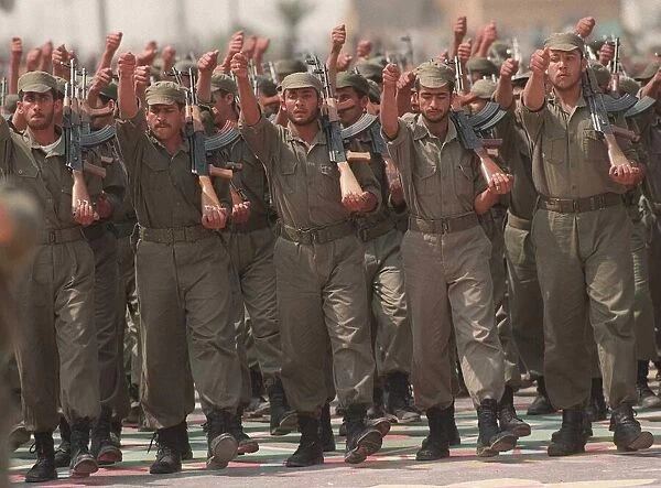 Volunteer Reserve Army Parade in Iraq May 1998 Crowds  /  groups of soldiers marching