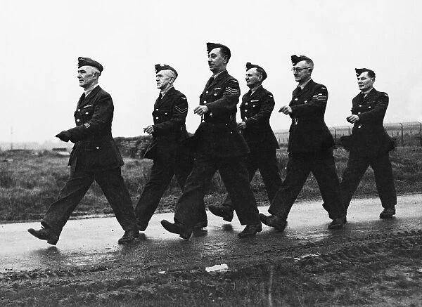 Volunteers of the Coastal Command. Left to right: Warrant Officer J. Stewart, Corporal J