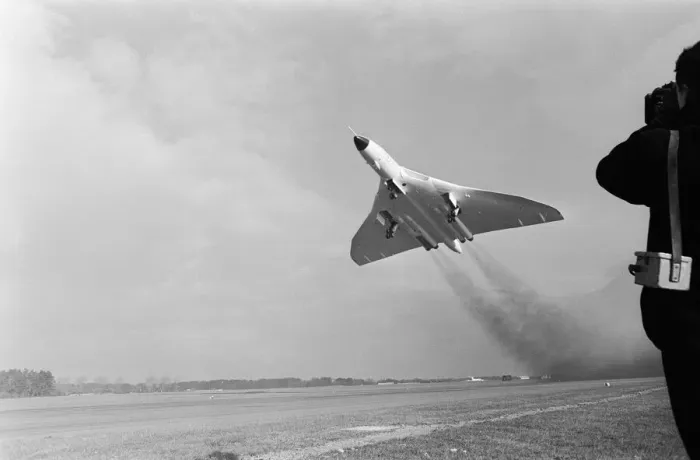 Framed Print : Vulcan Bomber taking off. 1964 Framed Print : Vulcan Bomber taking off. 1964
