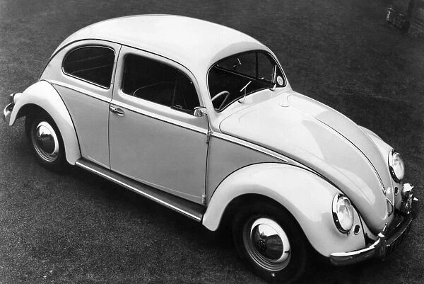 VW Beetle, this is the familiar outline of the volkswagen. April 1959 P005855