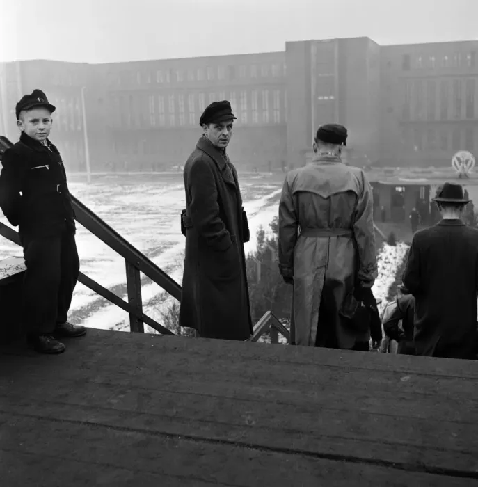 Framed Print : VW Volkswagen near Brunswick, West Germany. Workers seen here making their way to Framed Print : VW Volkswagen near Brunswick, West Germany. Workers seen here making their way to