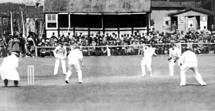 Framed Print : W. M Woodfull the Australian Captain jumps out to drive, he scores Australia in Framed Print : W. M Woodfull the Australian Captain jumps out to drive, he scores Australia in