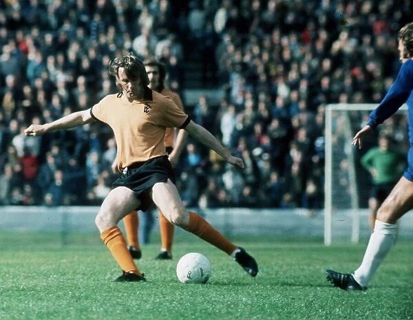 Wagstaffe of Wolves on the ball. Wolverhampton v Chelsea September 1973