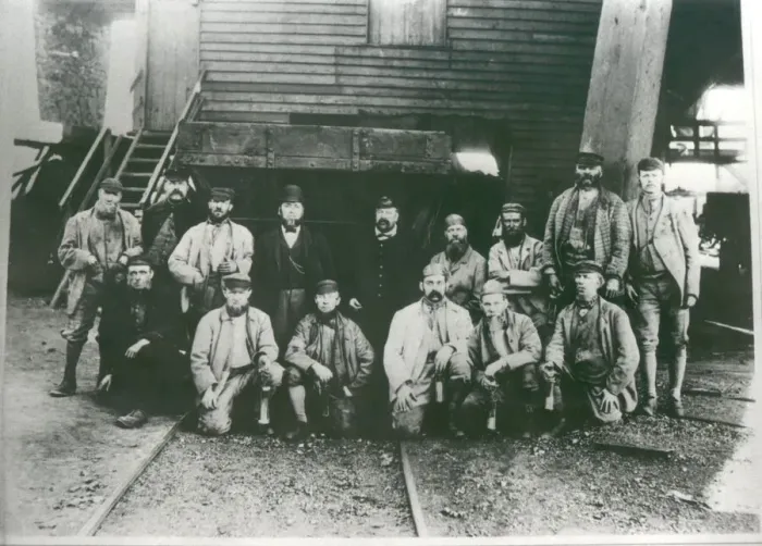 Framed Print : Waiting for the cage. Miners about to start their shift at Lambton Colliery. Circa 1920 Framed Print : Waiting for the cage. Miners about to start their shift at Lambton Colliery. Circa 1920