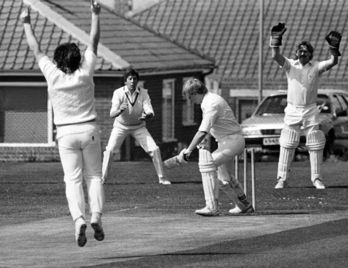 Framed Print : Waiting their turn to go out to bat are the members of Middlesbrough cricket team who Framed Print : Waiting their turn to go out to bat are the members of Middlesbrough cricket team who