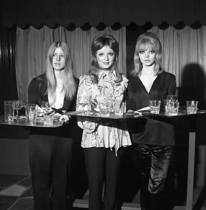 Framed Print : The Waitress - 1970 Style: A new restaurant - night club called Bumburs