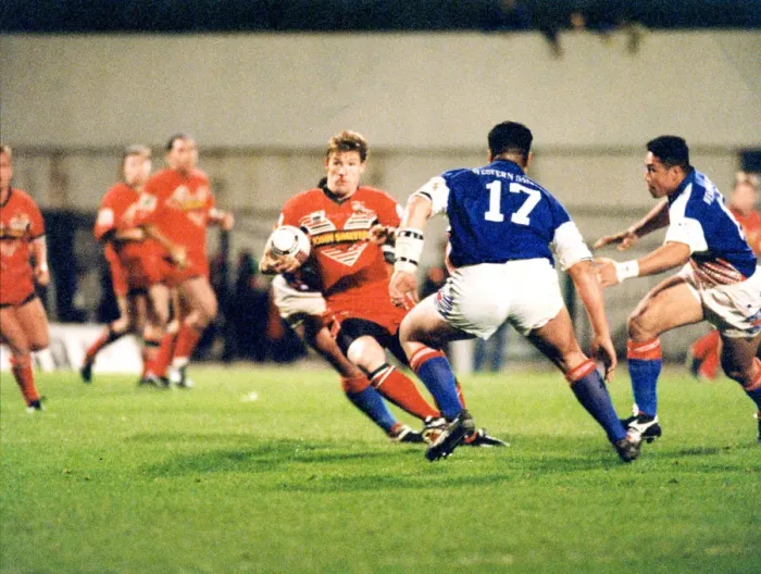 Framed Print : Wales v Western Samoa Rugby League International match at Ninian Park, Cardiff