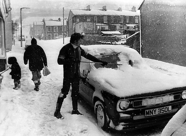 Wales woke up to blizzards. Picture shows the arctic scene in Maerdy