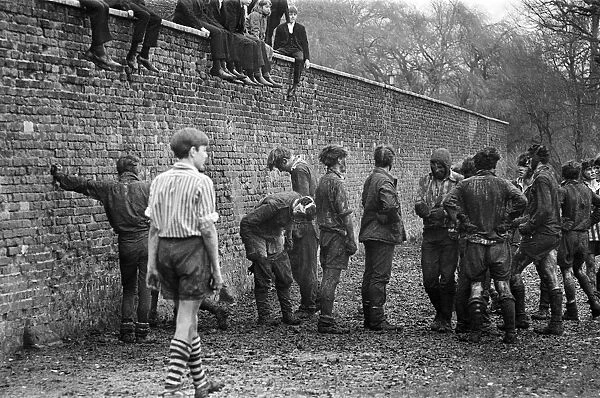 The Wall Game played at Eton College. Near Windsor in Berkshire. 26th November 1966